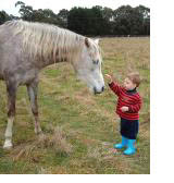 Spencer aged two with Maazina